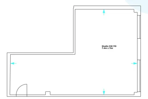 Floor plan of full time office workspace in Screen Works