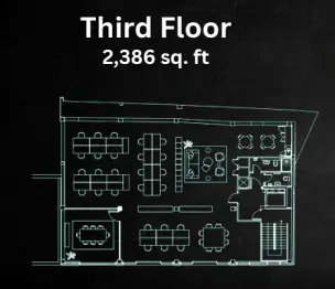 Floor plan of full time office workspace in The Brewery Building