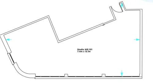 Floor plan of full time office workspace in Westbourne Studios