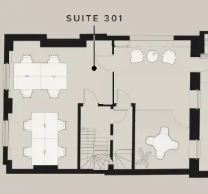Floor plan of full time office workspace in 22 King Street