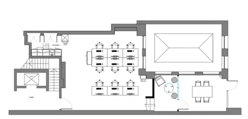 Floor plan of full time office workspace in 33 Bruton Street