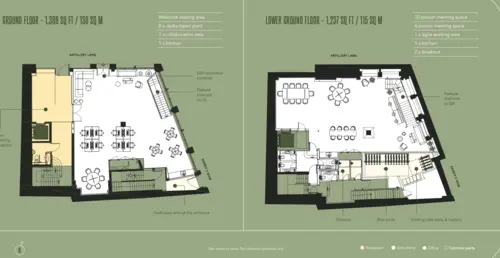 Floor plan of full time office workspace in Paxton House