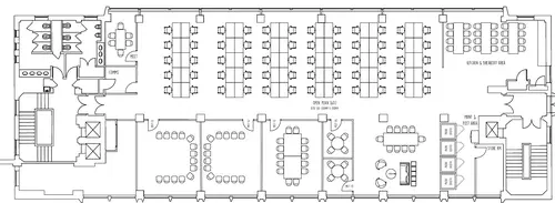 Floor plan of full time office workspace in Unity Chiswell Street