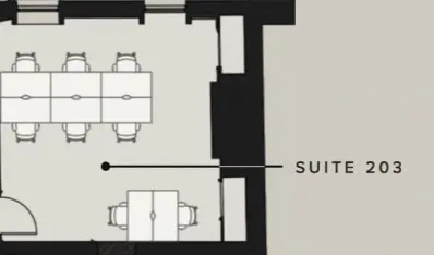 Floor plan of full time office workspace in 3 Bloomsbury Place