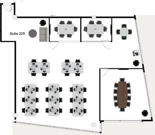 Floor plan of full time office workspace in Orega Mark Lane