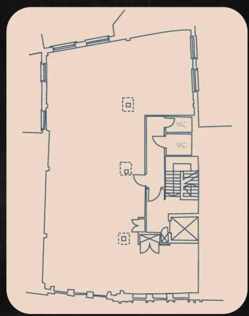 Floor plan of full time office workspace in 3 5 Wardour Street