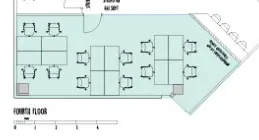 Floor plan of full time office workspace in Unity Tower Hill 