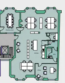 Floor plan of full time office workspace in Gpe 170 Piccadilly