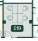 Floor plan of full time office workspace in Chiswick Works