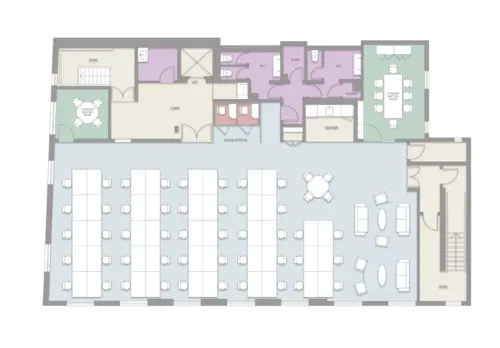 Floor plan of full time office workspace in Channel Kings Cross				