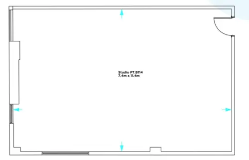 Floor plan of full time office workspace in Fuel Tank Workspace