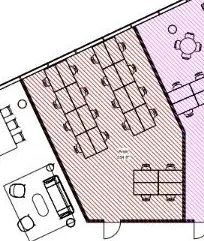 Floor plan of full time office workspace in X+Why Manchester 