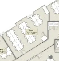 Floor plan of full time office workspace in Space Made 10 St Bride Street