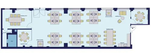Floor plan of full time office workspace in 87a Worship Street