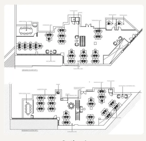 Floor plan of full time office workspace in Colorama
