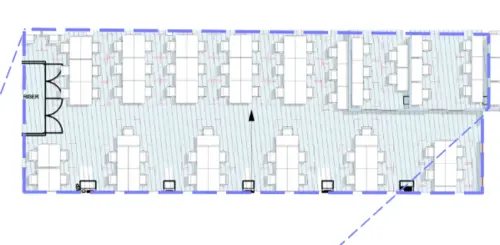 Floor plan of full time office workspace in 3 Waterhouse Square