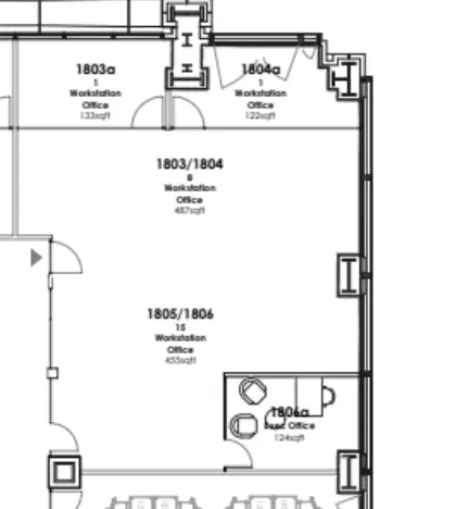 Floor plan of full time office workspace in Elementa 110 Bishopsgate