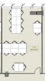 Floor plan of full time office workspace in Studio Y