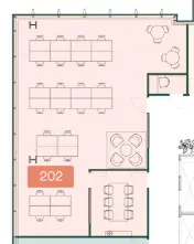 Floor plan of full time office workspace in X+Why 103 Colmore Row