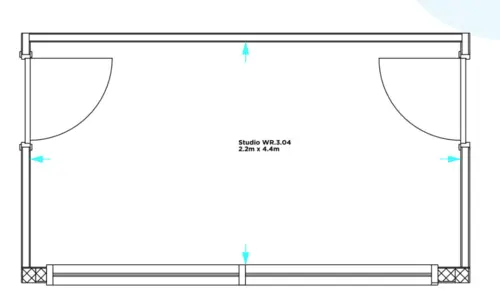 Floor plan of full time office workspace in Wenlock Studios