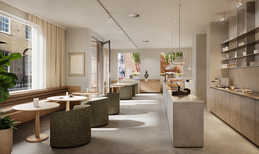 Coworking area and breakout space in FORA Chancery House