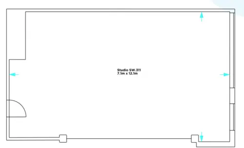 Floor plan of full time office workspace in Screen Works