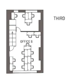 Floor plan of full time office workspace in Carlisle Street