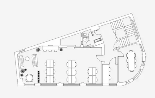 Floor plan of full time office workspace in Southwark St