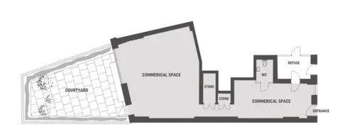 Floor plan of full time office workspace in Crane Building