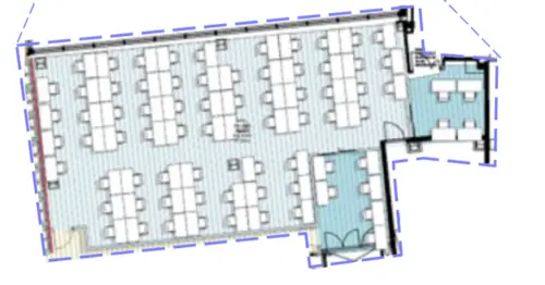 Floor plan of full time office workspace in 3 Waterhouse Square