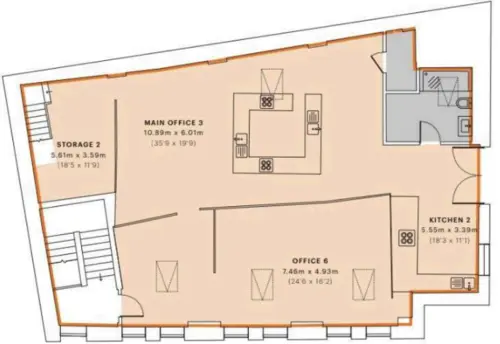 Floor plan of full time office workspace in 13  15 Dock Street