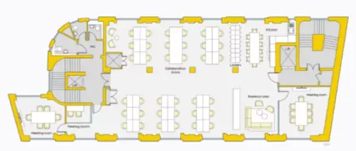 Floor plan of full time office workspace in Situu 19 Wells Street