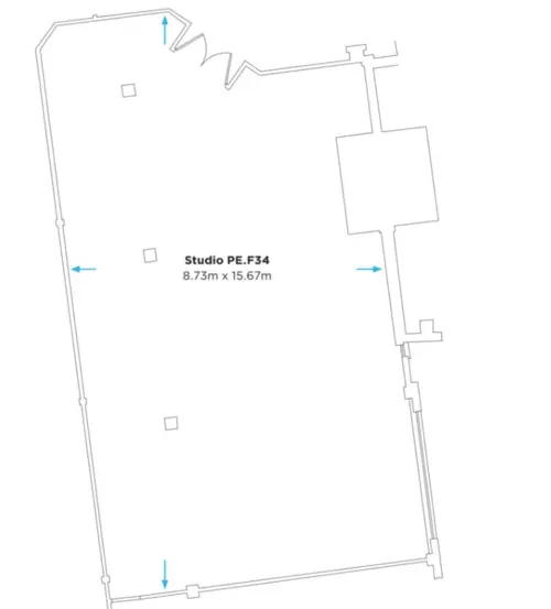 Floor plan of full time office workspace in Parkhall Business Centre