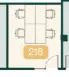 Floor plan of full time office workspace in Chiswick Works