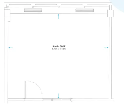 Floor plan of full time office workspace in Corinthian House