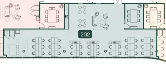 Floor plan of full time office workspace in X+Why Manchester 