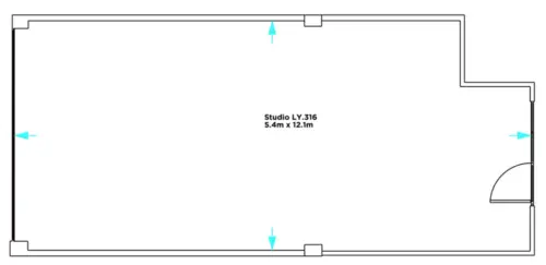 Floor plan of full time office workspace in Leroy House