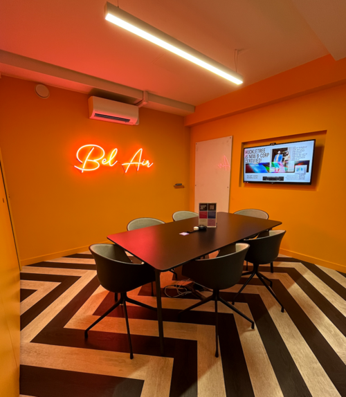 Meeting room at Huckletree Ancoats, Manchester