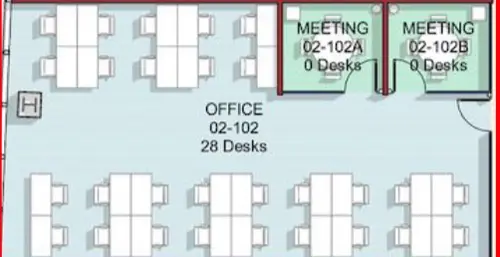 Floor plan of full time office workspace in 10 York Road