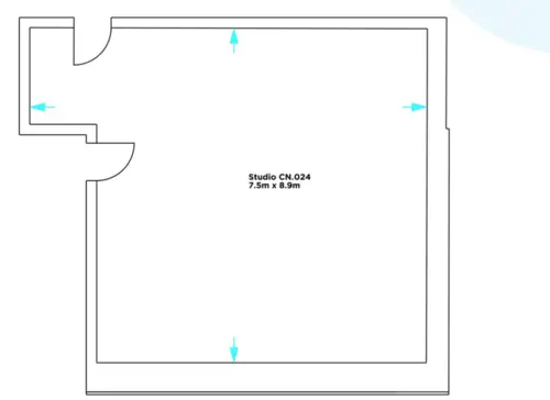 Floor plan of full time office workspace in Canalot studios