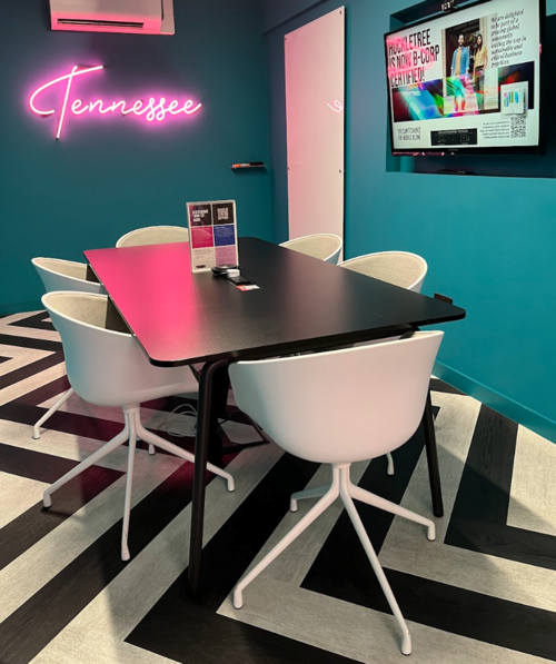 Meeting room at Huckletree Ancoats, Manchester