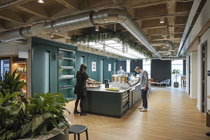 Coworking area and breakout space in Industrious at Windmill Green