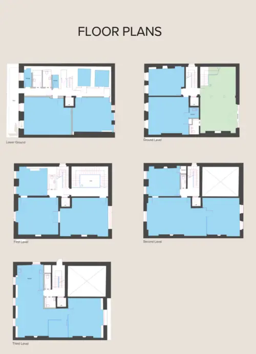 Floor plan of full time office workspace in 26 Soho Square