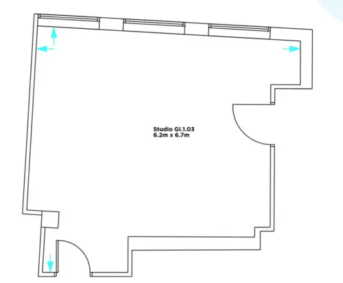Floor plan of full time office workspace in 60 Grays Inn Road