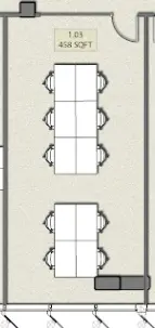 Floor plan of full time office workspace in Studio Y