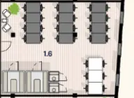 Floor plan of full time office workspace in Techspace Goswell Road