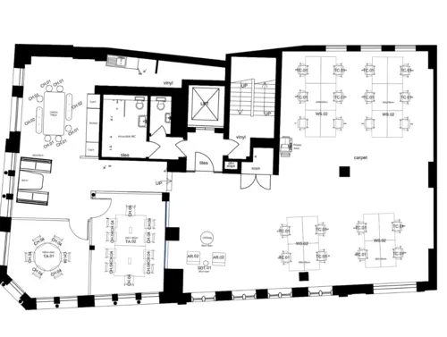Floor plan of full time office workspace in 25 Eastcheap