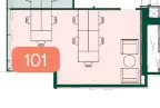 Floor plan of full time office workspace in X+Why 103 Colmore Row