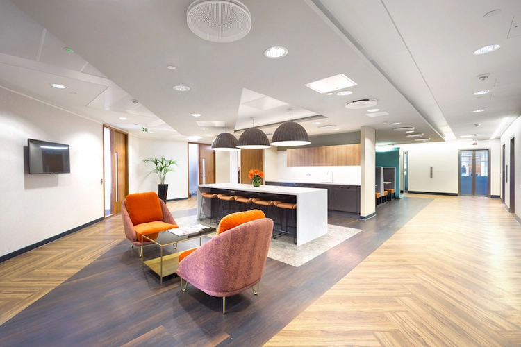 Kitchen and lounge area at Landmark 75 King William Street