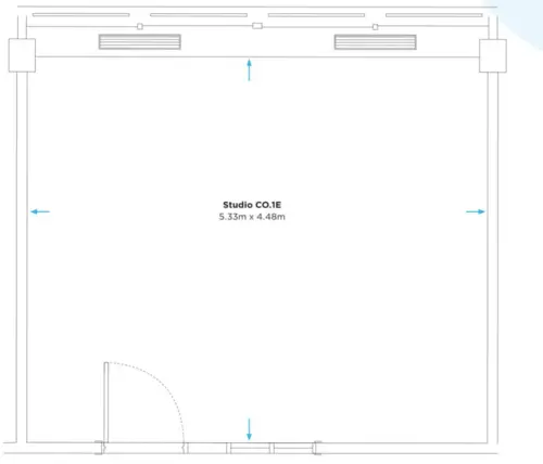 Floor plan of full time office workspace in Corinthian House